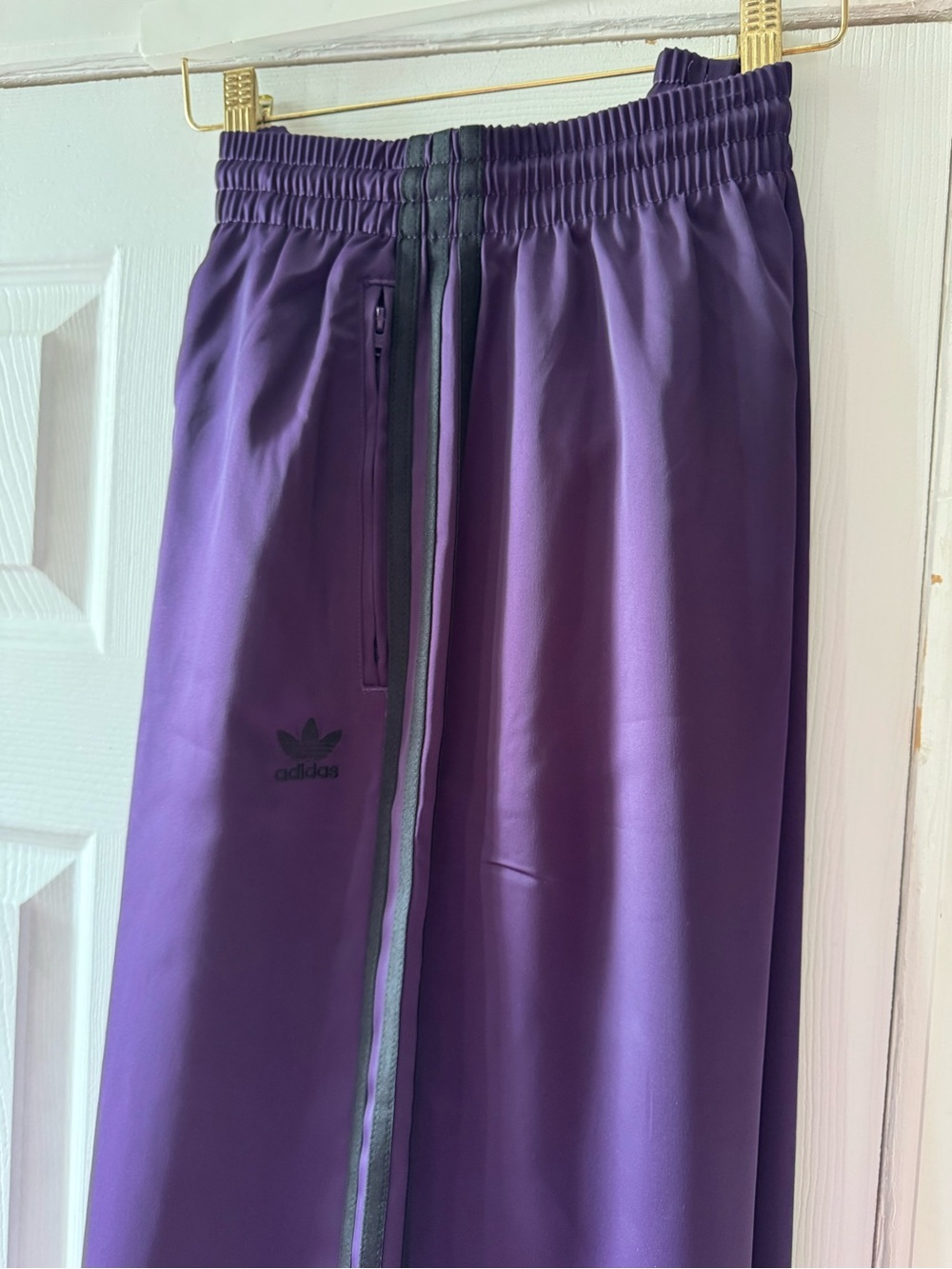 Adidas ADICOLOR SATIN WIDE LEG TRACK PANTS - Picture 11 of 14